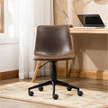 Antique Brown Faux Leather 360-Degree Swivel Office Chair with Air Lift