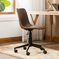 Antique Brown Faux Leather 360-Degree Swivel Office Chair with Air Lift
