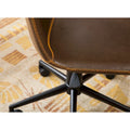 Antique Brown Faux Leather 360-Degree Swivel Office Chair with Air Lift