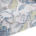 Set of 2 Accent Armchairs with Turned Legs in Blue, Beige, and Grey