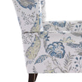 Set of 2 Accent Armchairs with Turned Legs in Blue, Beige, and Grey