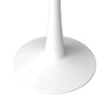 Bristol 35-Inch Round Dining Table for 4 with Sintered Stone Top and White Stainless Steel Pedestal Base