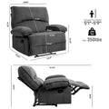 Spacious Manual Recliner Sofa Chair for Living Room