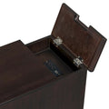 Retro-Inspired Living Room Side Table with USB Ports, Multifunctional Drawer, and Cup Holders