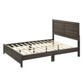 Contemporary Dark Brown Queen Size Bed with Wood Platform Frame