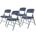 Hampden Furnishings Bernadine Collection Set of 4 Fabric Triple Brace Folding Chairs