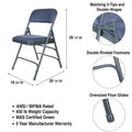 Hampden Furnishings Bernadine Collection Set of 4 Fabric Triple Brace Folding Chairs