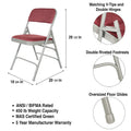 Hampden Furnishings Bernadine Collection Set of 4 Fabric Triple Brace Folding Chairs