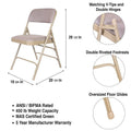 Hampden Furnishings Bernadine Collection Set of 4 Fabric Triple Brace Folding Chairs