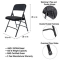 Hampden Furnishings Bernadine Collection Set of 4 Fabric Triple Brace Folding Chairs
