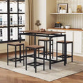 Contemporary 5-Piece Space-Saving Bar Table Set with Table and Stools