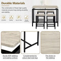 Contemporary 5-Piece Space-Saving Bar Table Set with Table and Stools