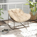 Moasis Oversized Outdoor Papasan Rocking Chair with Cushion - Patio Basket Chair