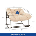 Moasis Oversized Outdoor Papasan Rocking Chair with Cushion - Patio Basket Chair