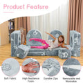 Mieres Modular Kids Sofa - Toddler Glow Couch with 2 Seats, Fold-Out Play Sofa for Children