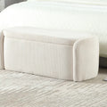Upholstered Fabric Storage Ottoman for Entryway