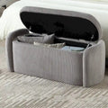 Upholstered Fabric Storage Ottoman for Entryway