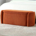 Upholstered Fabric Storage Ottoman for Entryway