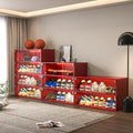 LED-Illuminated Glass Door Shoe Storage Cabinet for Sneakers