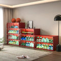 LED-Illuminated Glass Door Shoe Storage Cabinet for Sneakers