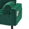 Moasis 56-Inch Velvet Tufted Loveseat Sofa with Button-Detail Seat and Convenient Side Storage Pocket