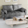 Moasis 56-Inch Velvet Tufted Loveseat Sofa with Button-Detail Seat and Convenient Side Storage Pocket