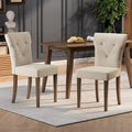 Set of 2 Chastin Farmhouse Upholstered Dining Chairs in Rubberwood by Christopher Knight Home