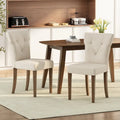 Set of 2 Chastin Farmhouse Upholstered Dining Chairs in Rubberwood by Christopher Knight Home