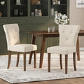 Set of 2 Chastin Farmhouse Upholstered Dining Chairs in Rubberwood by Christopher Knight Home