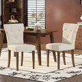 Set of 2 Chastin Farmhouse Upholstered Dining Chairs in Rubberwood by Christopher Knight Home