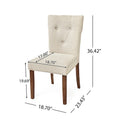 Set of 2 Chastin Farmhouse Upholstered Dining Chairs in Rubberwood by Christopher Knight Home