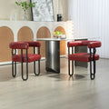 Set of 2 Contemporary PU Fabric Upholstered Barrel Accent Chairs - Stylish Dining and Living Room Armchairs