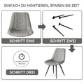Set of 2 Leather Dining Chairs with Metal Legs