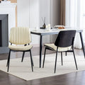 Set of 2 Retro Linen Dining Chairs with Bentwood Backs and Metal Legs