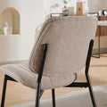 Set of 2 Retro Linen Dining Chairs with Bentwood Backs and Metal Legs