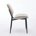 Set of 2 Retro Linen Dining Chairs with Bentwood Backs and Metal Legs