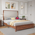 King Size Upholstered Bed Frame with Integrated Charging Station