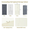 77-Inch Freestanding Tall Pantry Cabinet - Farmhouse Style Kitchen Storage