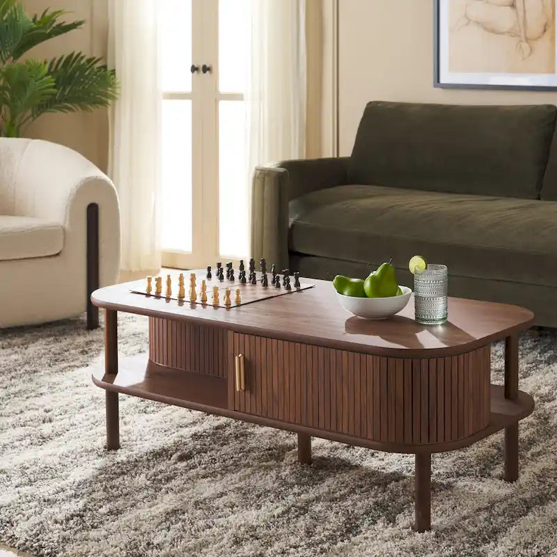 SAFAVIEH Home Tealla 2-Door Tambour Coffee Table - 43"W x 22"D x 17"H