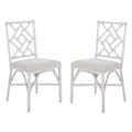 Set of 2 SAFAVIEH Maye Rattan Accent Chairs with Cushions - Dimensions: 18.5" W x 20.9" L x 35.8" H