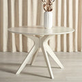 Round Dining Table with Wooden Base for Kitchen and Dining Room