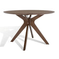 Round Dining Table with Wooden Base for Kitchen and Dining Room