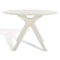 Round Dining Table with Wooden Base for Kitchen and Dining Room
